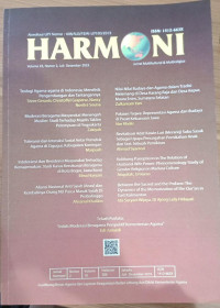 Harmoni:Jurnal Multikultular & Multireligius