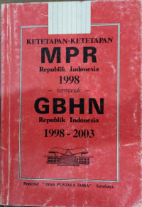 Ketetapan-ketetapan Sidang Istimewa MPR 1998