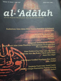 Al-'Adalah : Jurnal Kajian Keislaman Dan Kemasyarakatan