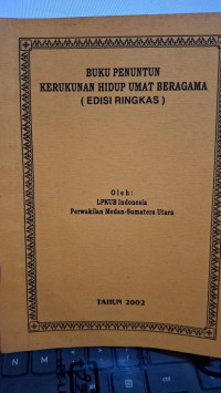 Buku Penuntun Kerukunan Hidup Umat Beragama