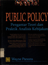 Public Policy: Pengantar Teori dan Praktik Analisis Kebijakan