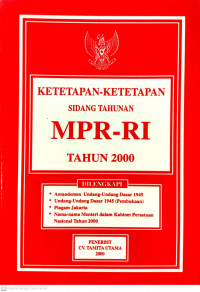 Ketetapan-ketetapan Sidang Tahunan MPR-RI Tahun 2000