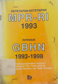 Image of Ketetapan-Ketetapan MPR-RI 1993 termasuk GBHN 1993-1998