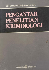 Image of PENGANTAR PENELITIAN KRIMINOLOGI