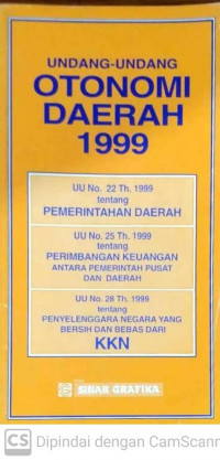 Undang - Undang Otonomi Daerah 1999