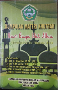 Kumpulan Materi Khutbah Hari Raya Idul Adha: 10 Dzulhijjah 1431 H/17 Nopember 2010 M